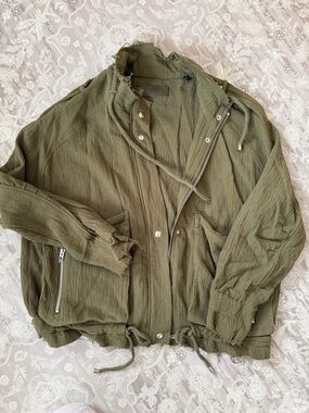 BlankNYC Olive Green Lightweight Drawstring Jacket - Women size M